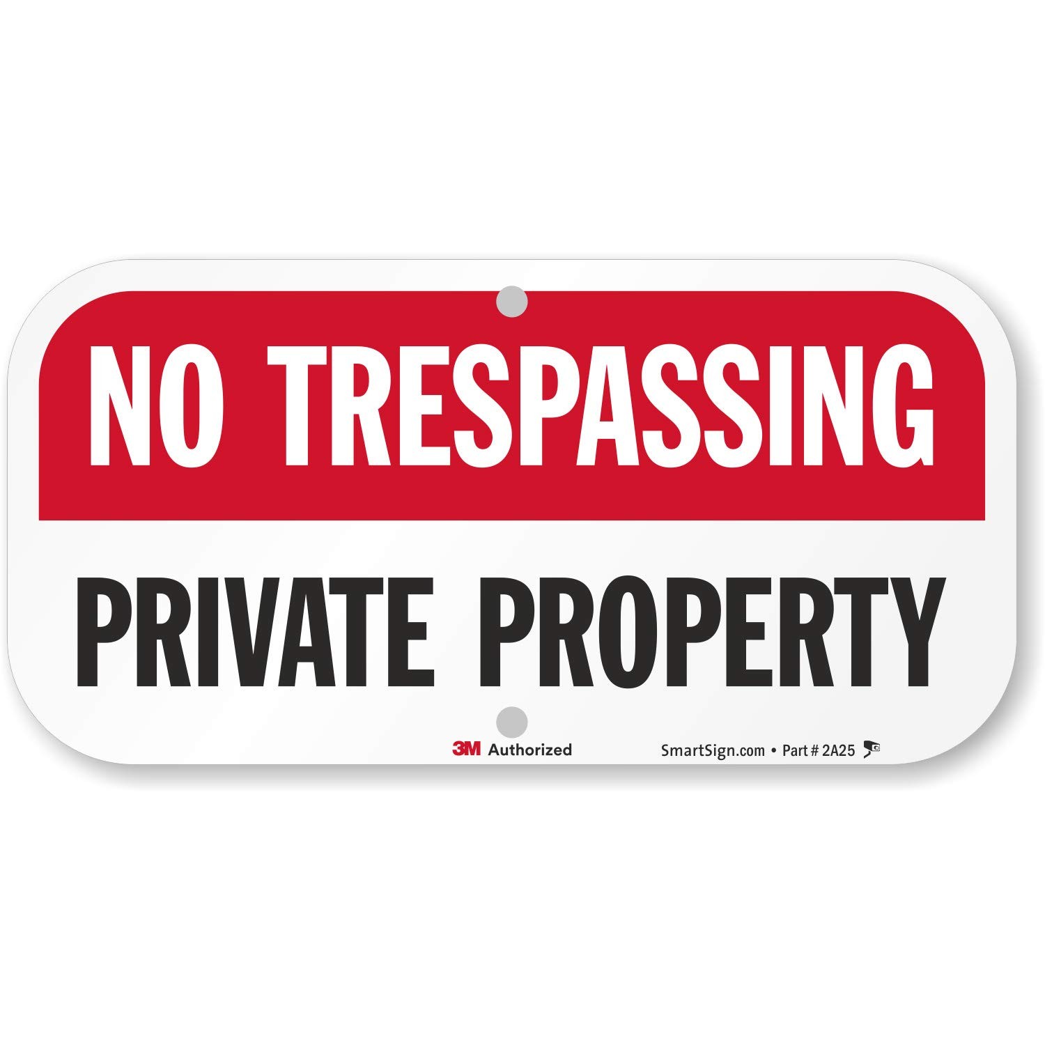 SmartSign No Trespassing Sign, 1 Count (Pack of 1), Black/Red on White gallery