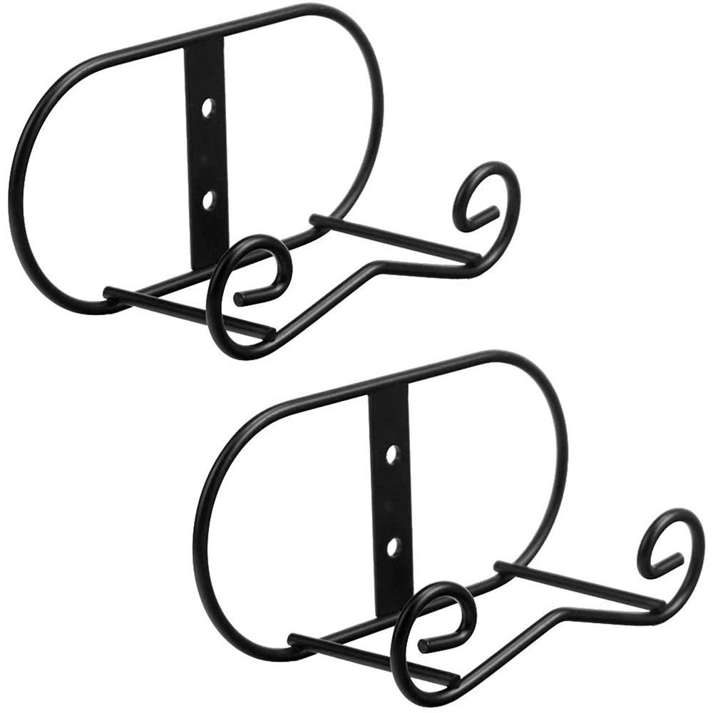 LIONWEI LIONWELI Wall Mount Plate Display Stands - 2 Pack Black Medium, gallery