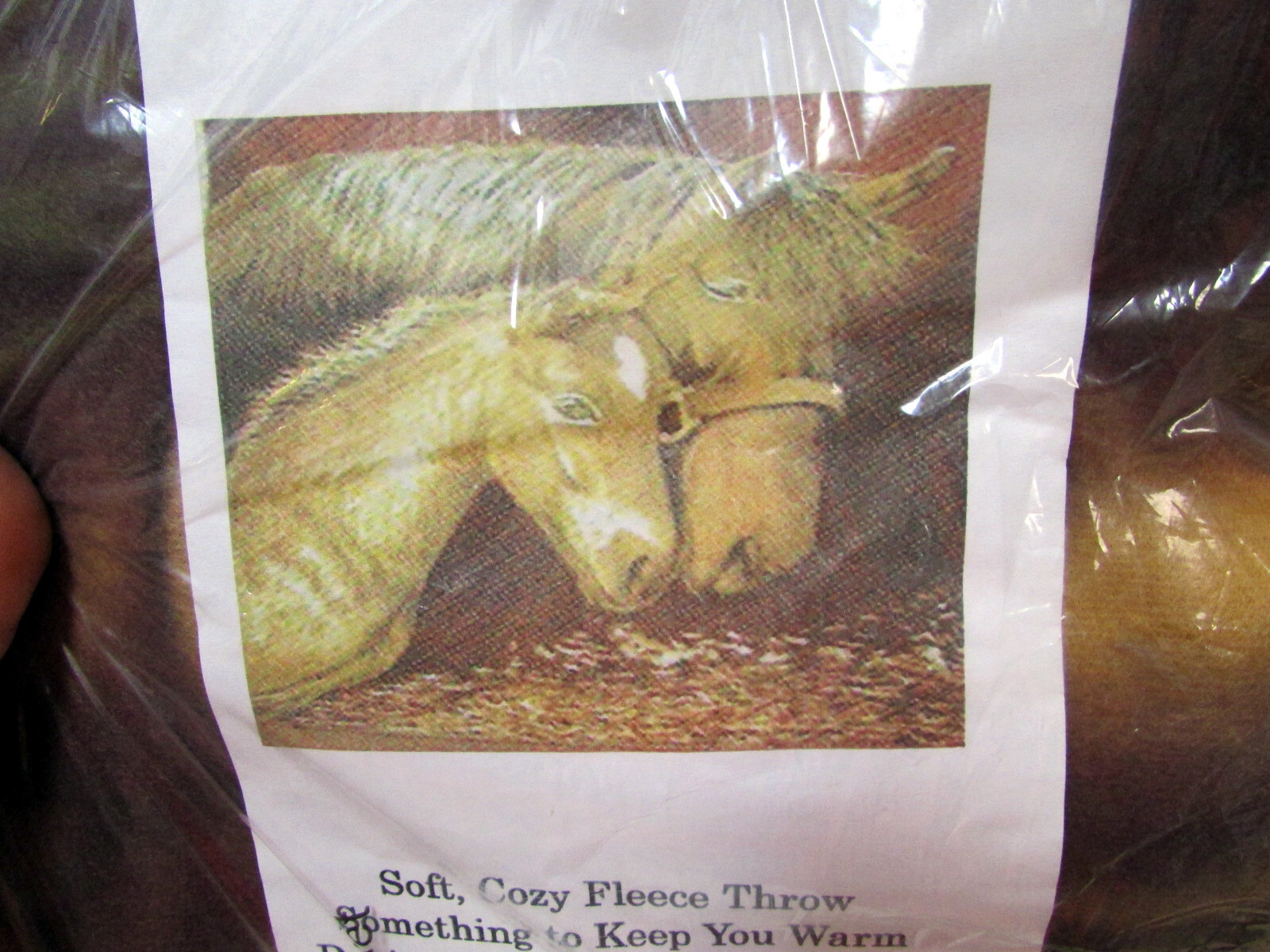 Fleece Throw Lap Blanket Wall Hanging, cute Horses, 50 x 60 ", 100% polyester gallery