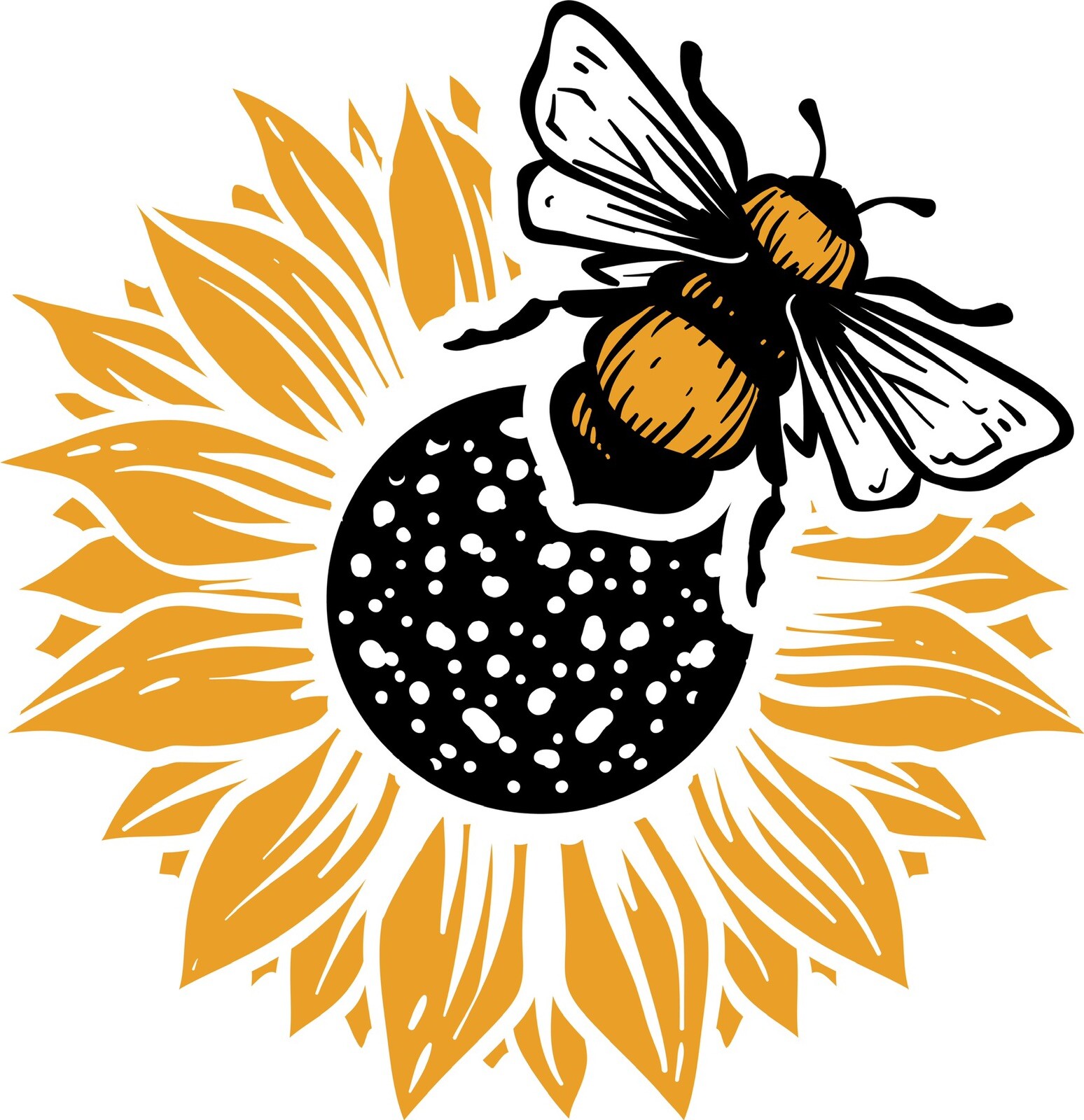 Sunflower Bee Phone Sticker (2 Inch) Cute Love Hippie Boho Summer Yellow gallery