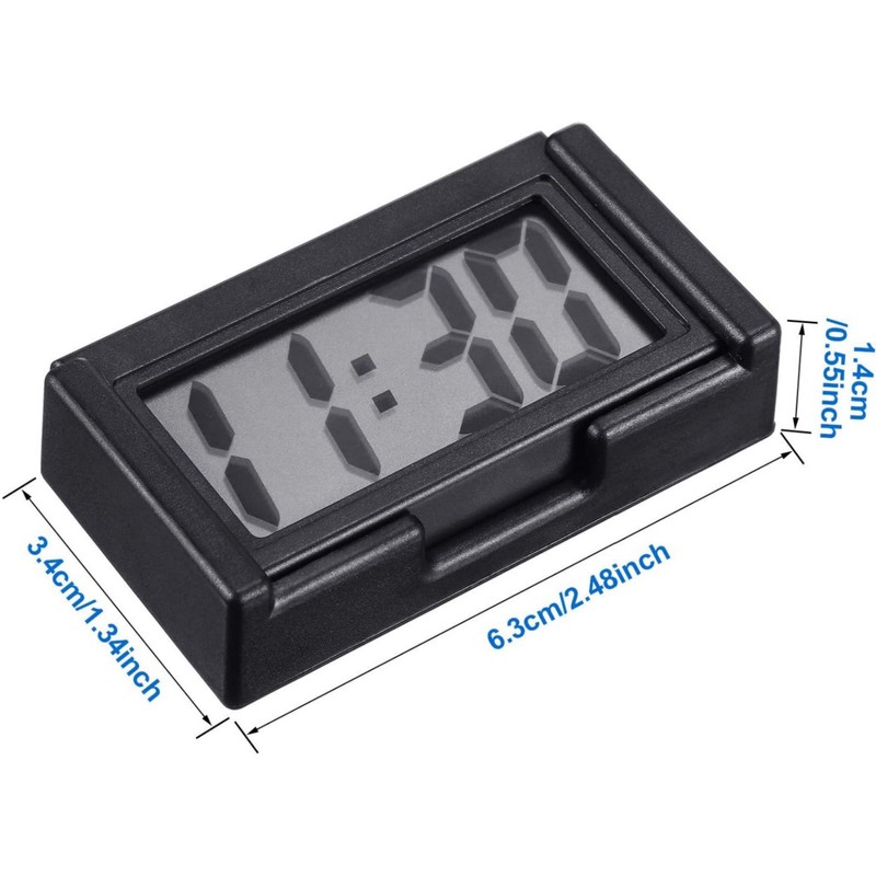 3× Mini Digital Clock Small Adhesive Digital Clock Stick On Battery Operated New gallery