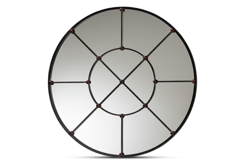 Baxton Studio Ohara Black Finished Metal Accent Wall Mirror gallery