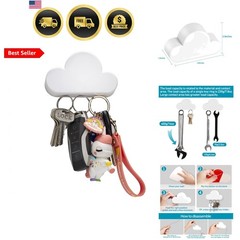 White Cloud Magnetic Wall Key Holder – Easy to Mount – Powerful Magnets Keep …