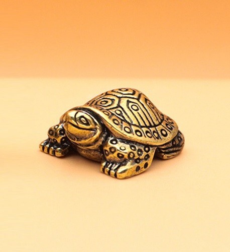 Brass Tortoise Animal Statue Small Sculpture Tabletop Figurine Home Decor Gifts gallery
