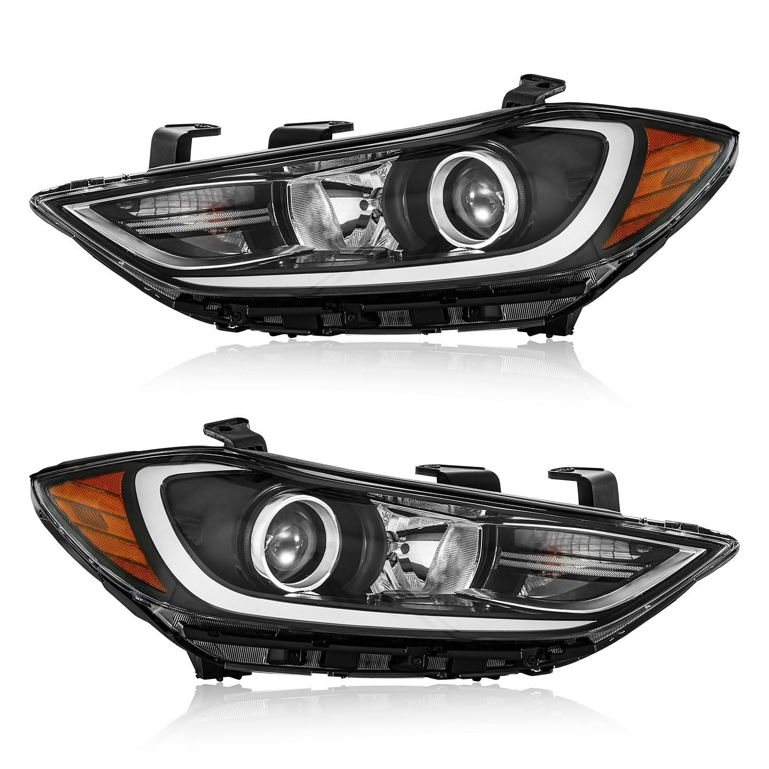 TODO Headlights Assembly Compatible with 2017 2018 Hyundai Elantra,w/o DRL Halog gallery