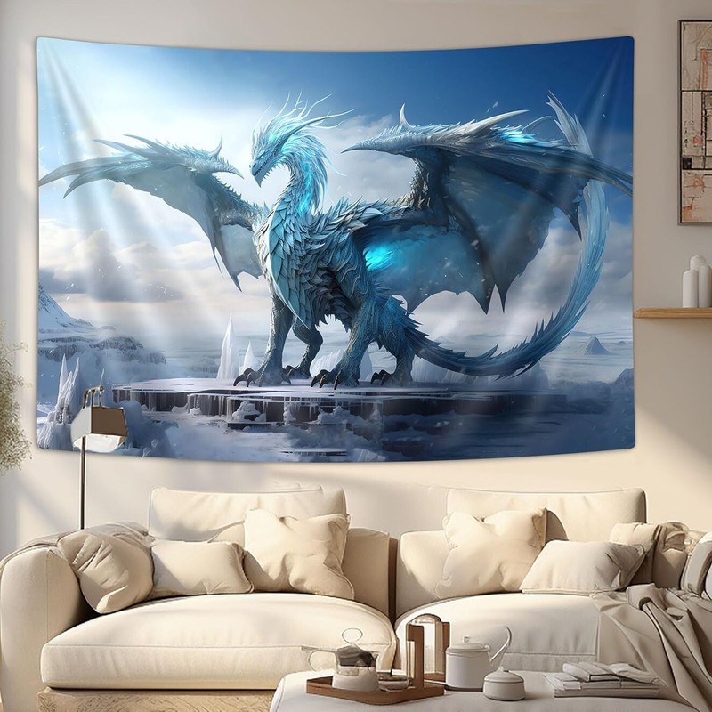 Blue Dragon Extra Large Tapestry Wall Hanging Art Fabric Background Banner gallery