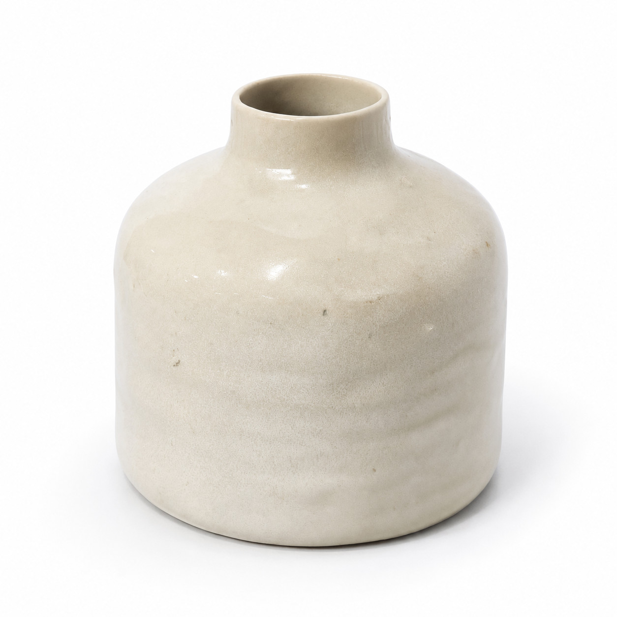 Ivory Ceramic Vase Heavy Minimalist Modern Farmhouse Neutral Home Decor gallery
