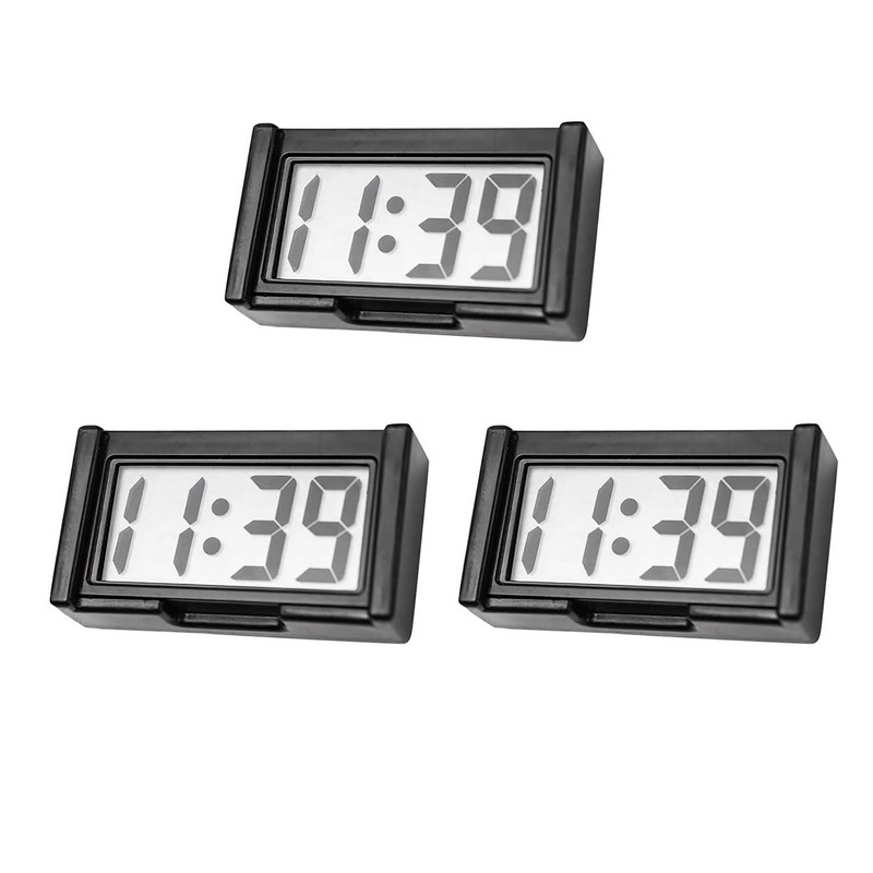 3PCS Small Digital Clock Mini Adhesive Stick On For Car Home Office Use New Set gallery