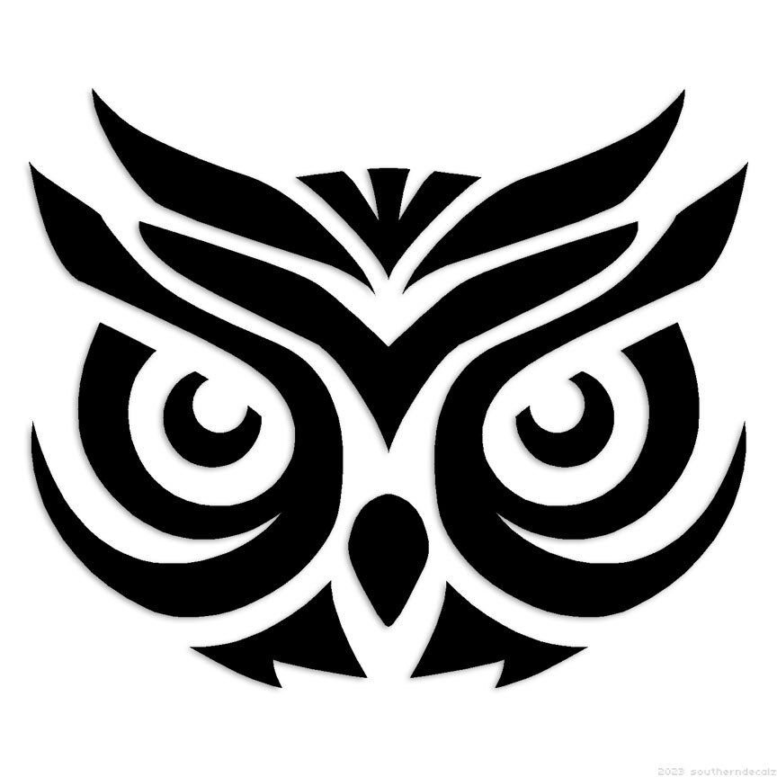 Owl Head - Decal Sticker - Multiple Colors & Sizes - ebn6770 gallery