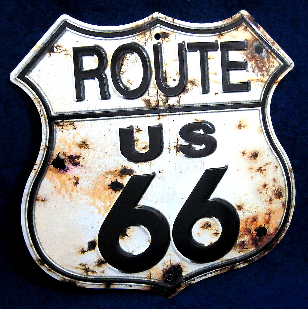 ROUTE 66 Rusty Shield -*US MADE* Embossed Metal Sign - Man Cave Garage Bar Décor gallery
