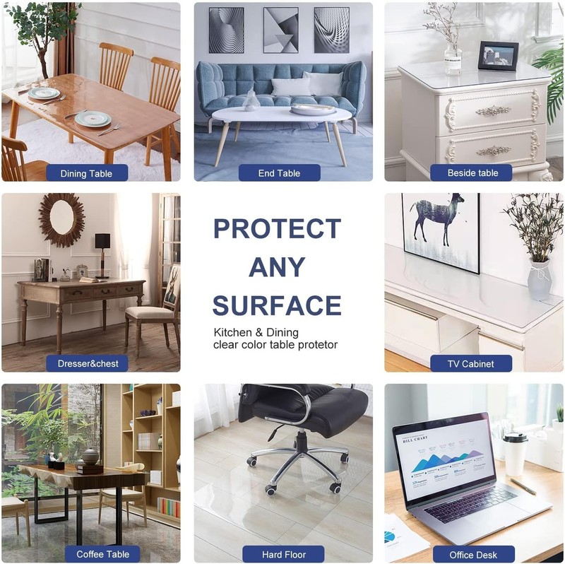 14x24 Inch Clear Table Protector Plastic PVC Desk Protector Tablecloth Cover gallery