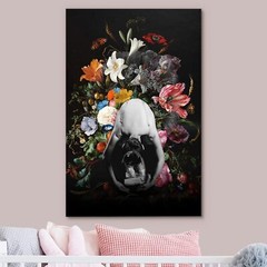 Framed Wall Art Canvas Print – Ballet Dancer Ultra Vibrant Blooming Flower