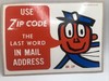 MR. ZIP Use Zip Code Sticker 1965 6 7/8” X 4 7/8” New Condition USPS gallery