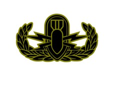 Basic Explosive Ordnance Disposal (EOD) Badge Vinyl Window Decal Olive/Black