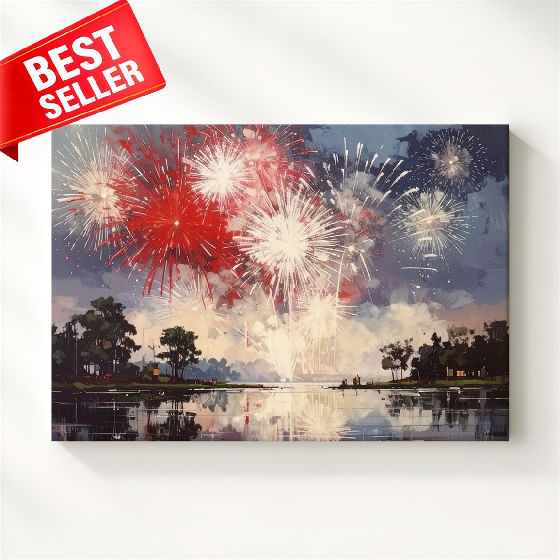 Canvas Fireworks Red July Reflection Brilliant Some Celebrations Dont Wall Art gallery