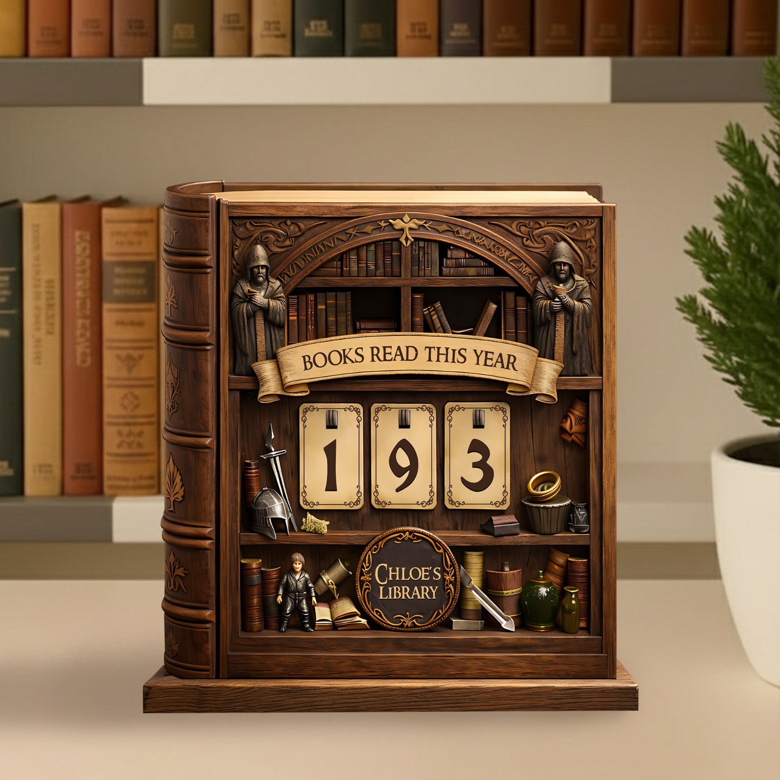 Personalized Reading Counter: Books Read This Year Decor, Bookish Gift gallery
