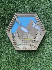 Hexagon layered nature scene