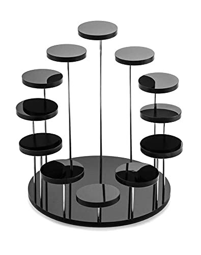 Round Acrylic Products Display Riser Stands, 12 Tier 1pack Black - 12 Tier gallery