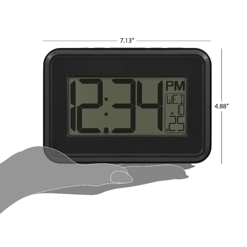 4.90" Digital Table and Wall Clock with 12-Hour Display and Alarm gallery