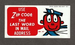 MR. ZIP Use Zip Code USPS Sticker – 1963 2″ X 4″