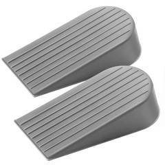 Extra Large Door Stopper 2 Pack 1.9 Inch High Gray Rubber Doorstop Wedge