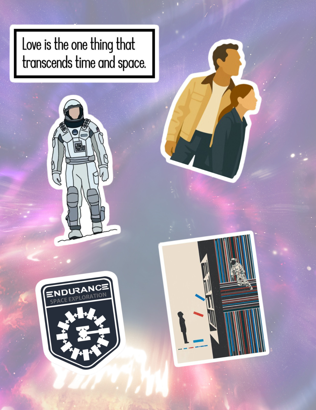 Interstellar Space Movie 4pc Sticker Pack gallery