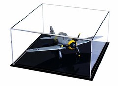 Model Airplane Display Cases – 12X12X6 Clear, Black Base, Table Top (A030)