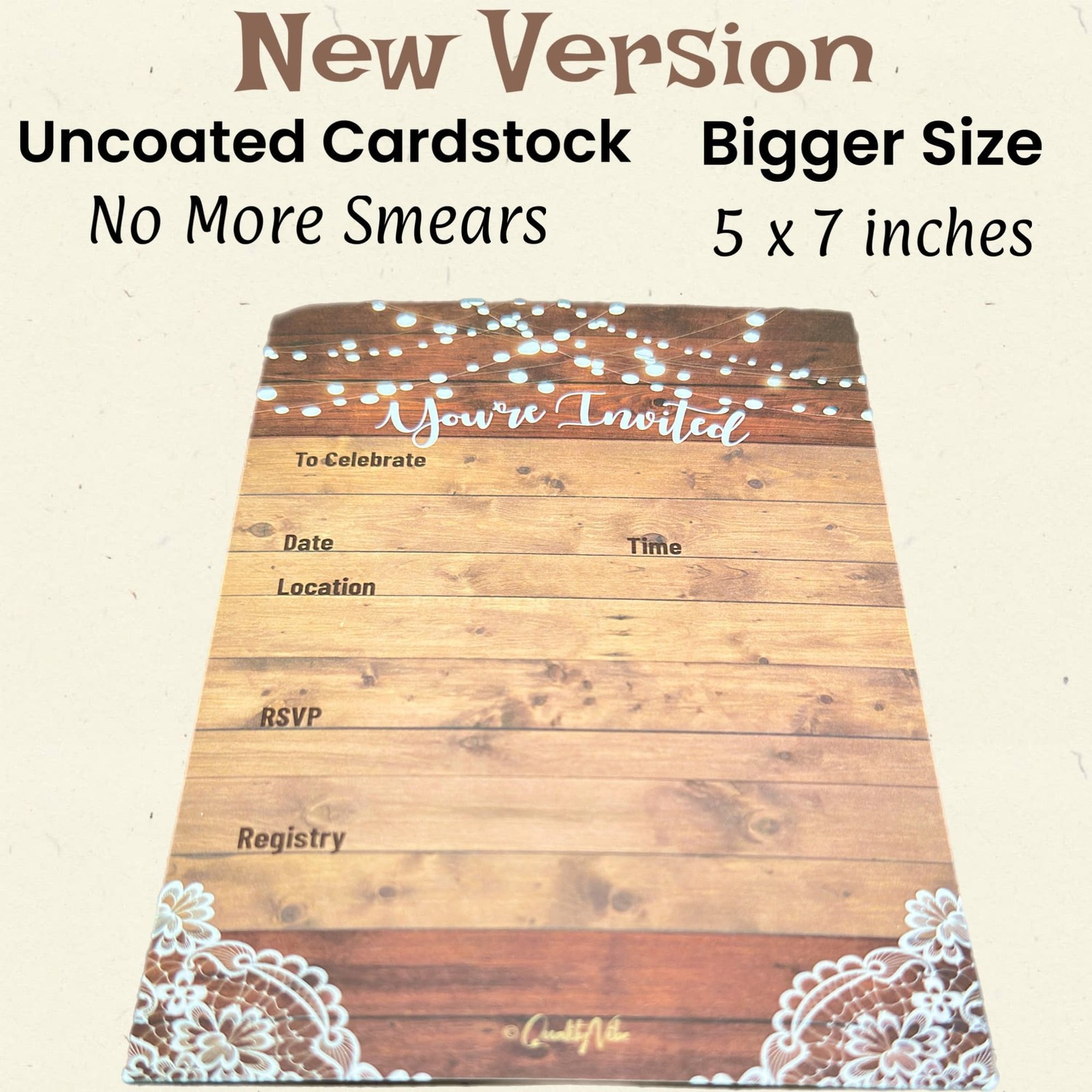 25 PCS Rustic Invitations & Envelopes Wedding Bridal Shower Birthday Party gallery