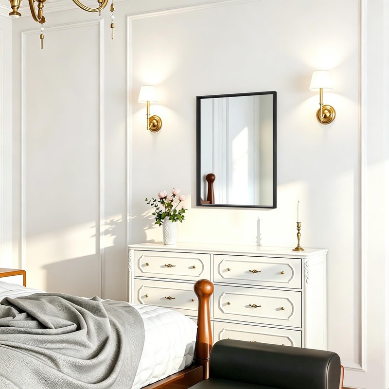 Mirrors for Wall Rectangular Metal Framed Mirror Modern Decorative Vanity Mirror gallery