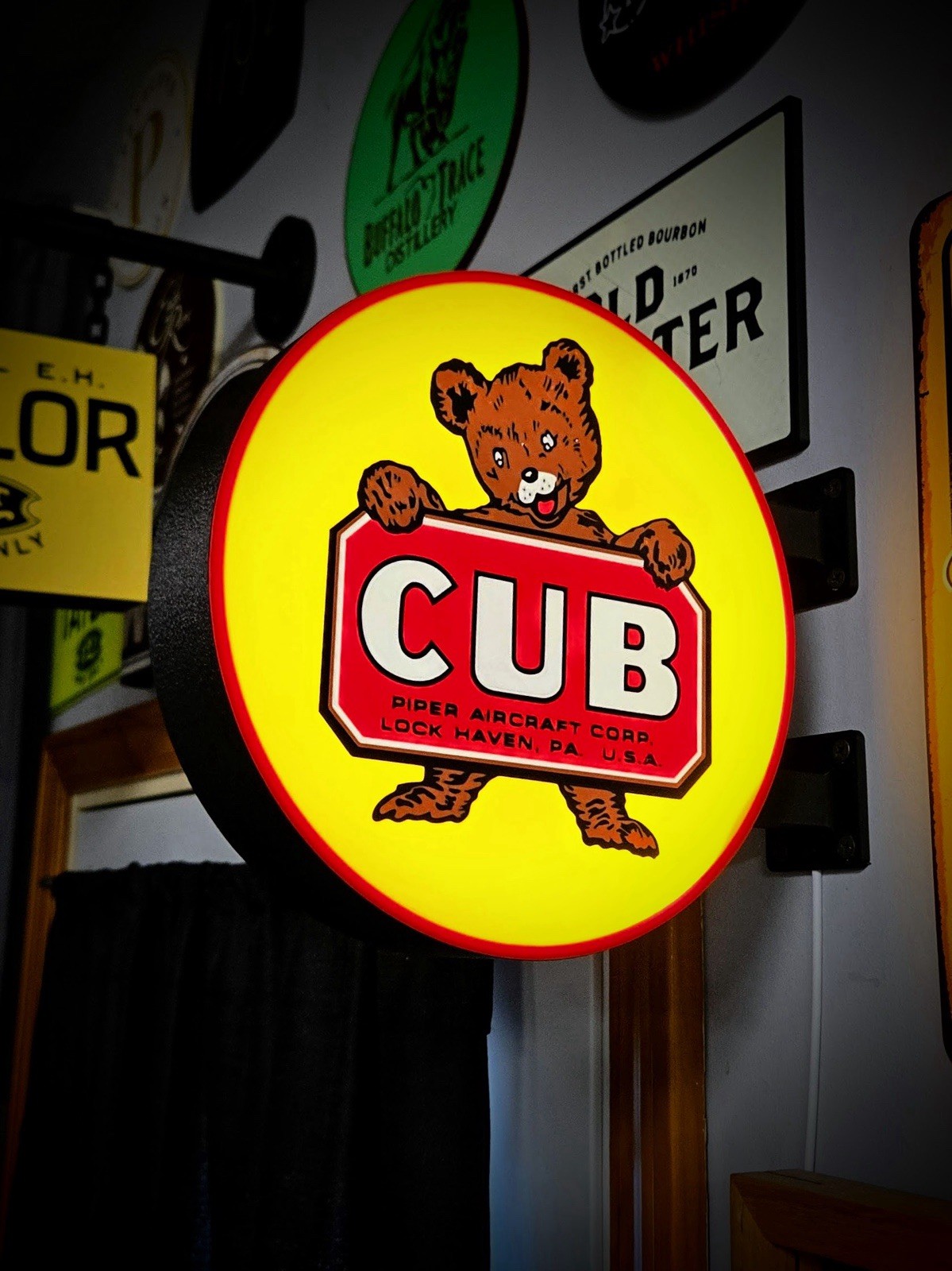 Piper Cub Round LED Light Box | Double Sided Sign RGB Option gallery