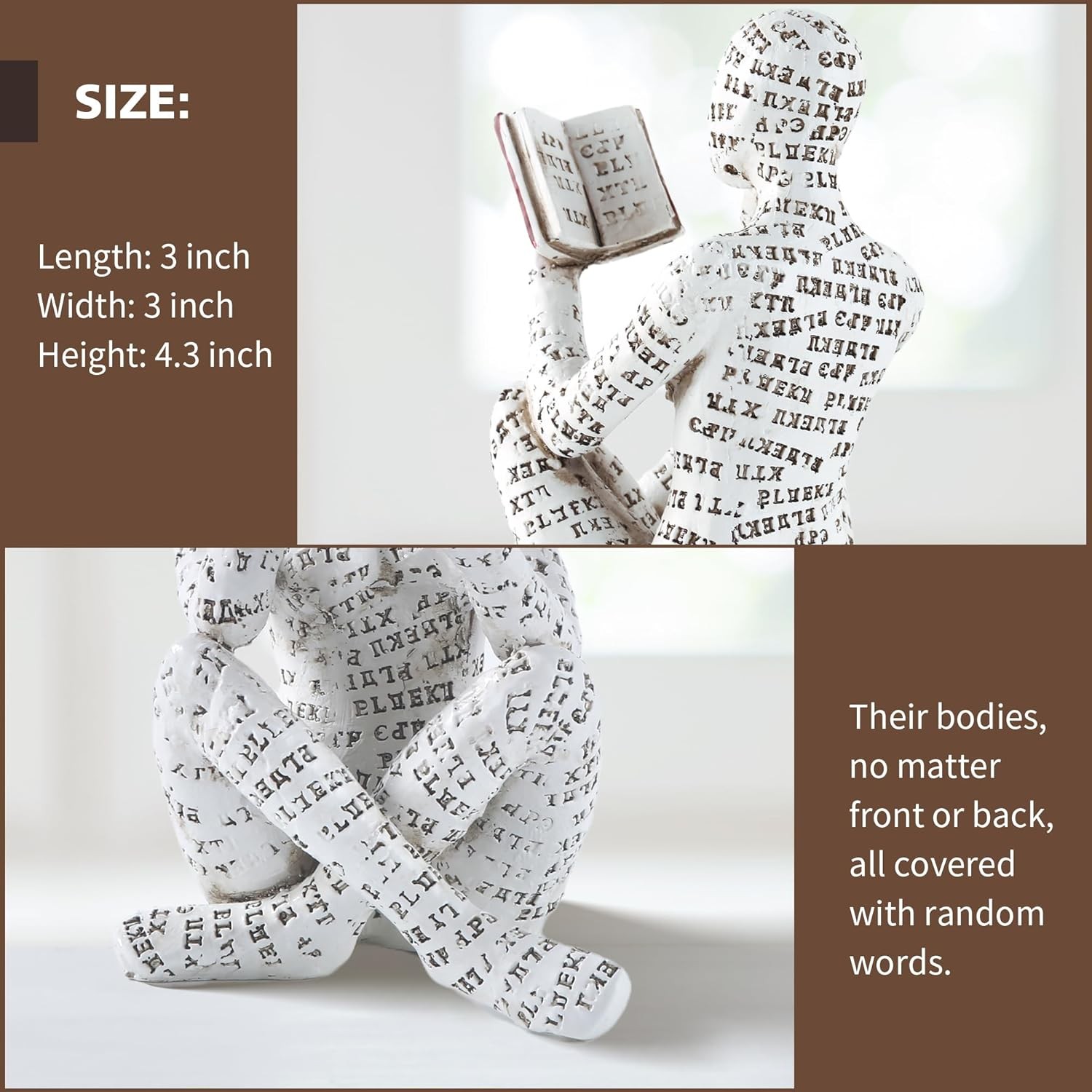 GRAPMKTG Home Decor Pulp Reading Thinker Statue gallery