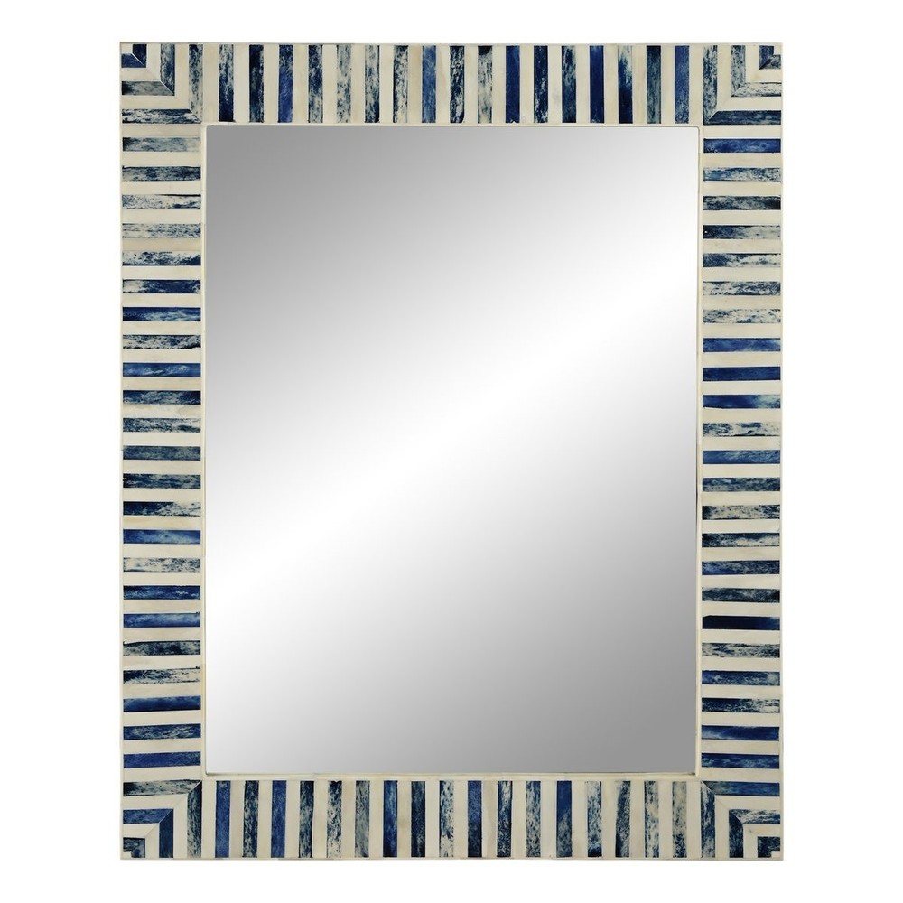 Handcrafted Bone Inlay Rectangle Mirror – Wall Accent Decor
