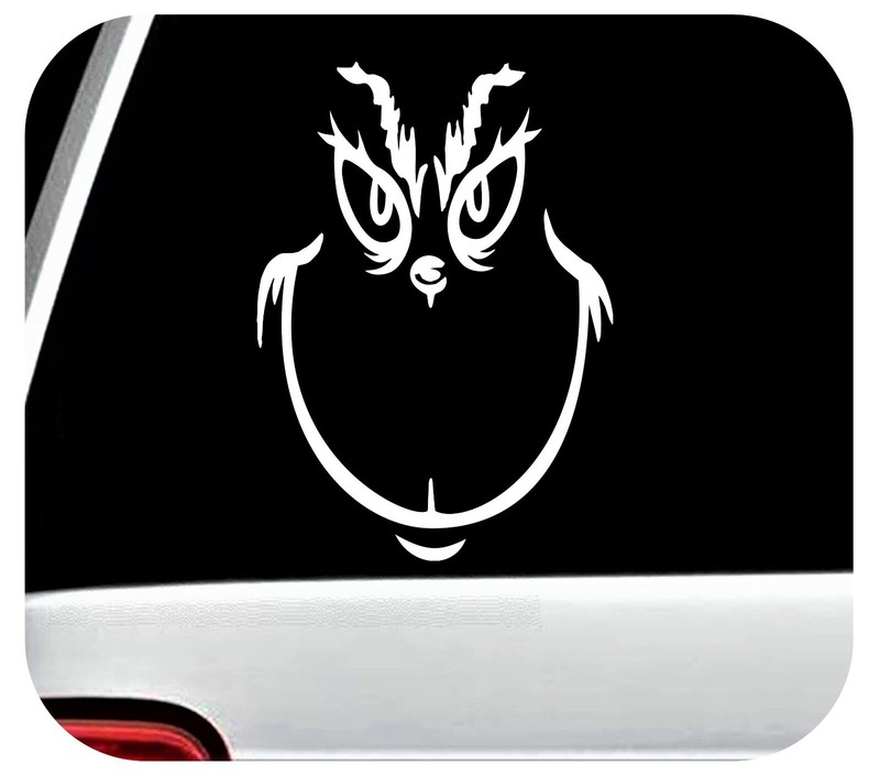 Grinch Face! Decal Sticker Choose Size & Color Die Cut Decal Calendared Vinyl gallery