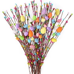 39Pcs Easter Decorations Artificial Easter Spray Vine with Pastel Eggs and Be…