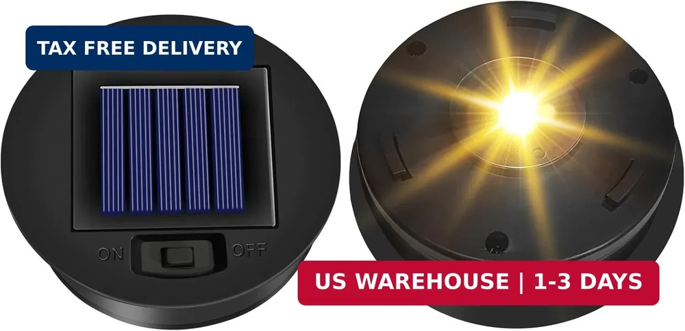 Ostritec 2 Pack Solar Lights Replacement Top, 3.3 inch Top, 2.91 inch Bottom, Wa