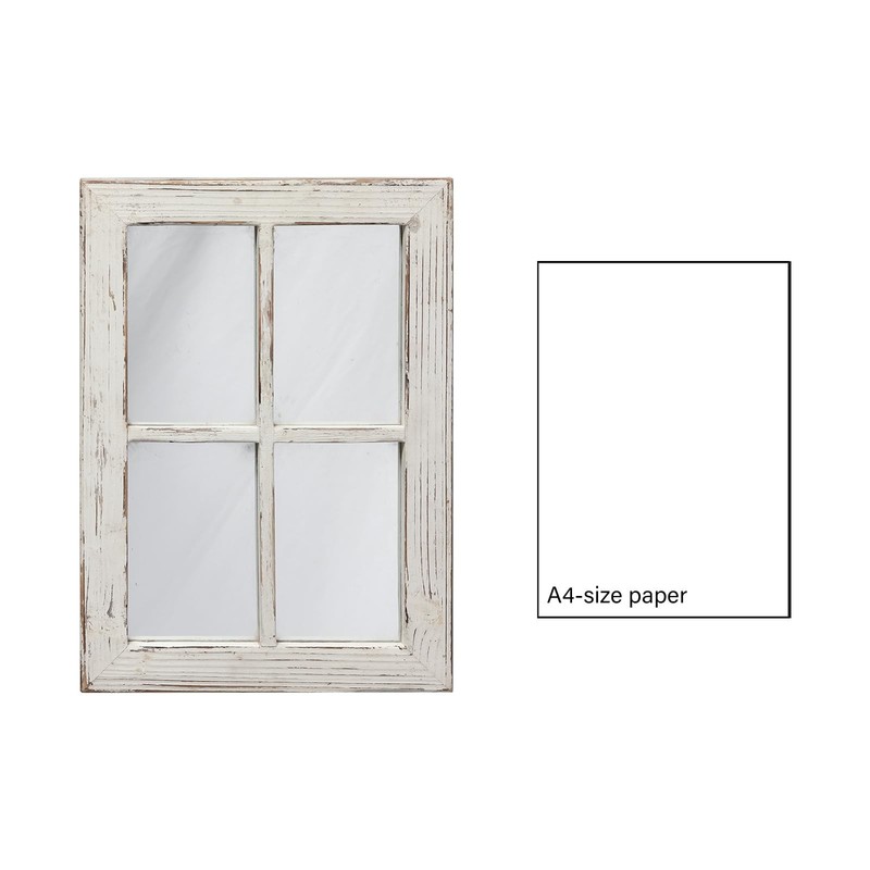 Rustic Small Window Pane Mirror Wall Decor 11 x 16 inches, Hanging Distressed... gallery