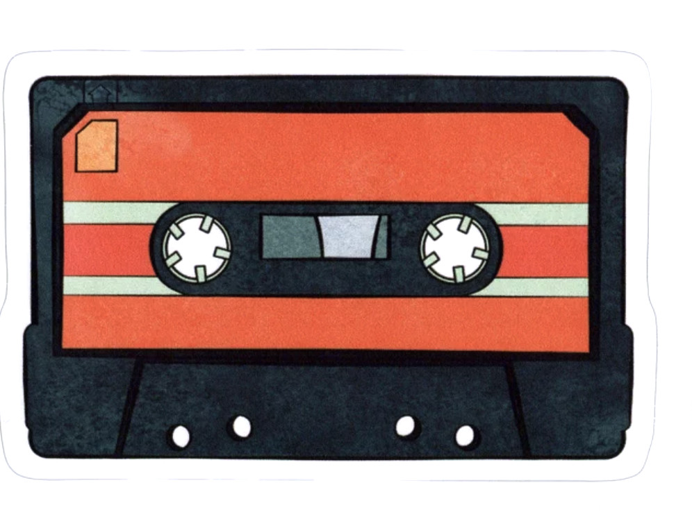 Cassette Tape Sticker - red gallery