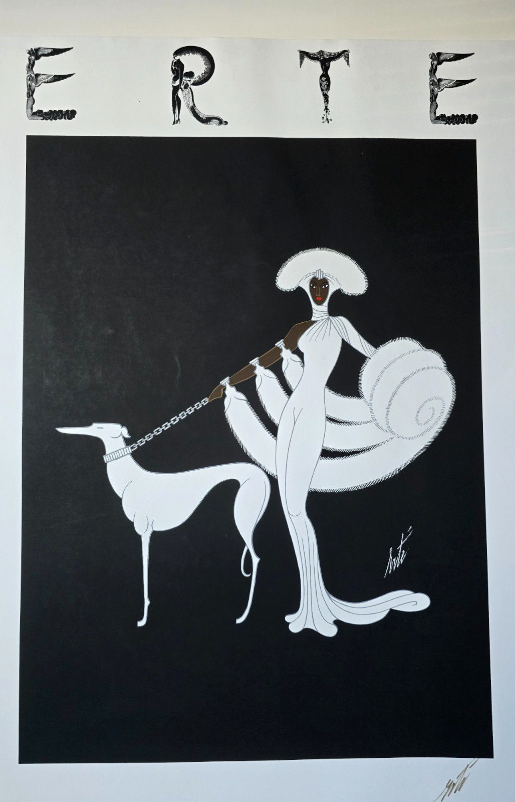 1982 ERTE HAND SIGNED SEVENARTS LIMITED ART DECO PRINT SYMPHONY IN WHITE gallery