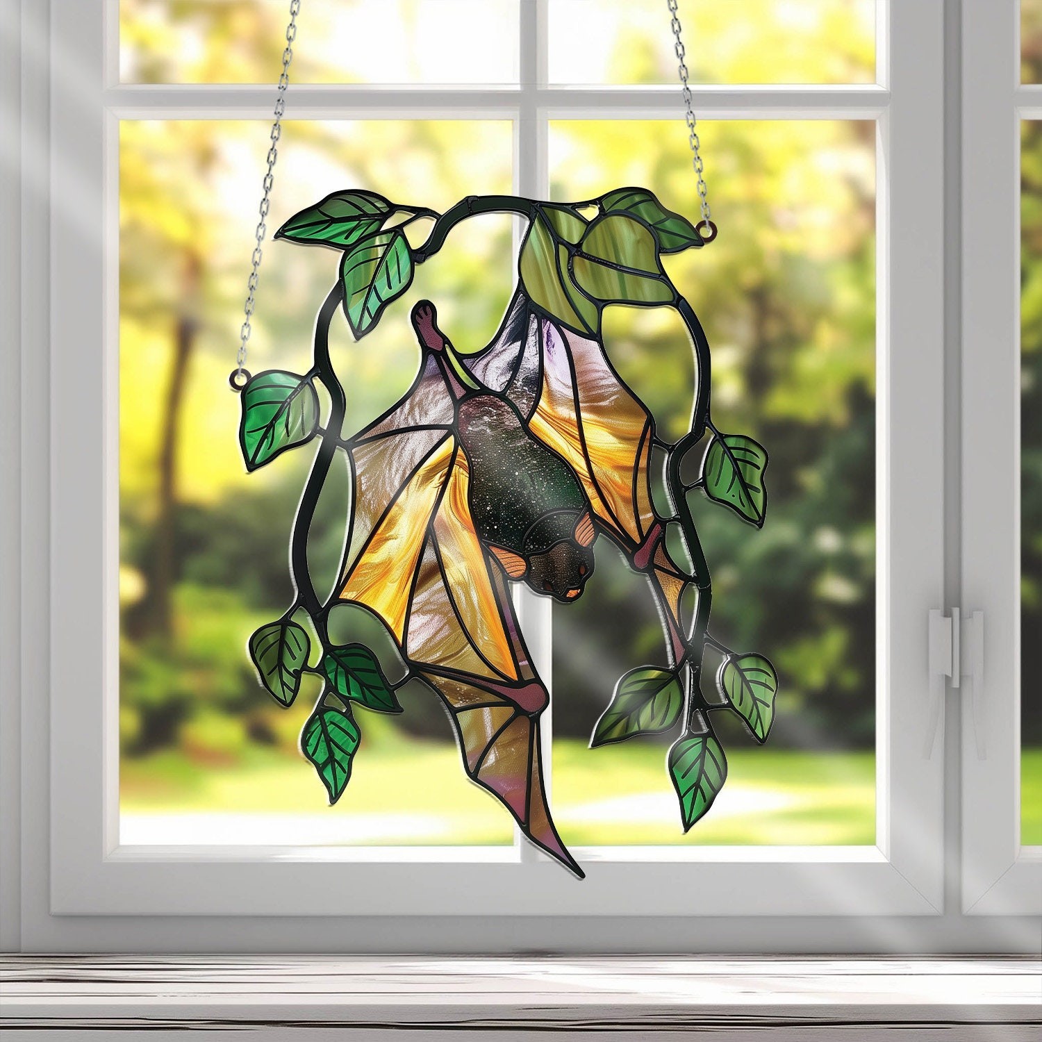 Bat Acrylic Window Hanging: Gothic Home Decor, A gift for loved ones. gallery
