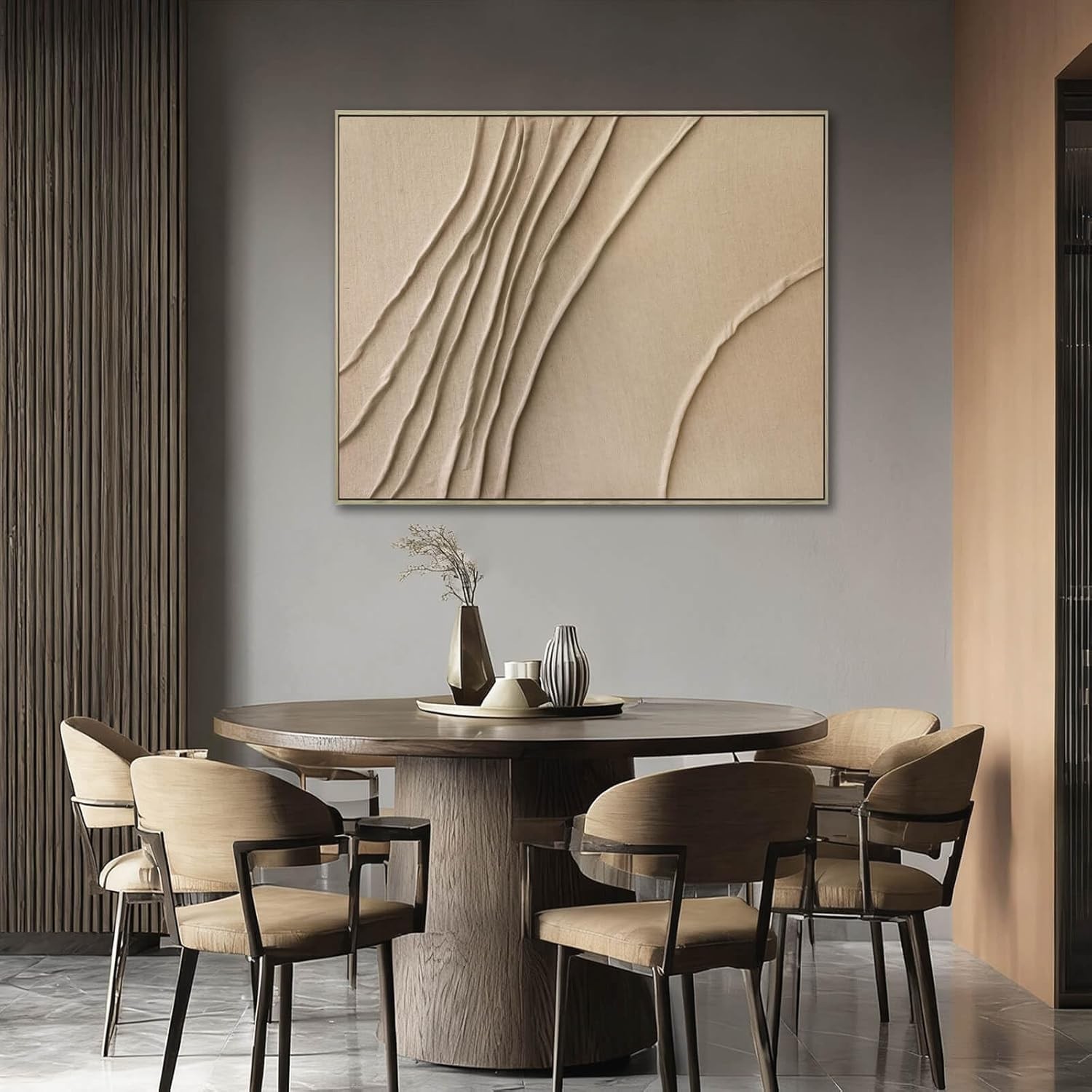 32x40 Inch Brown Abstract Wall Art Poster Minimalist Dining Room gallery
