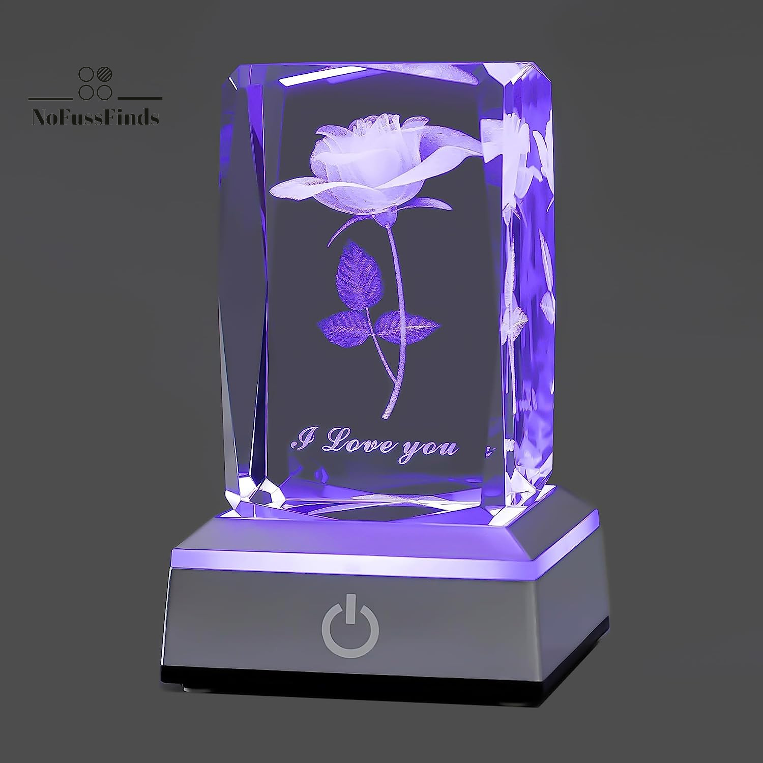 3D Rose Crystal Multicolor Nightlight - I Love You Decolamp - Perfect Valentines gallery