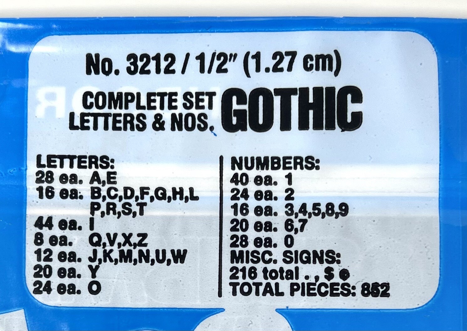GOTHIC BLACK Adhesive Vinyl Letters & Numbers 1/2" INDOORS OUTDOORS SEALED gallery