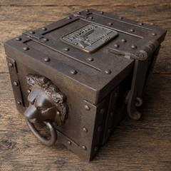 Tombstone Cast Iron Strong Box Lion Head Handles Hand Antiqued Western Decor