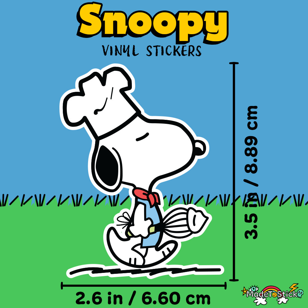Peanuts Snoopy Chef Sticker - Aesthetic Vinyl 2.6" W x 3.5" H gallery