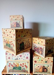 Bob’s Boxes 5 Stackable CURIOUS CATS Lang Card Co – Artwork by Debi Hron Nesting