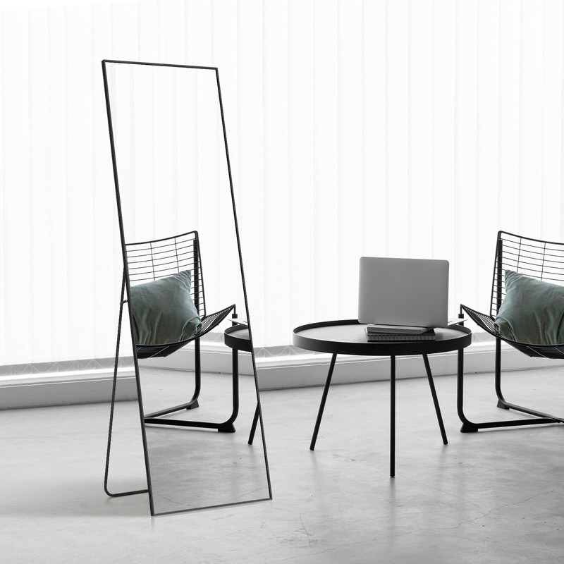 Full Length Mirror Sturdy Thin Frame with 3 Mount Types (Stand/Hang/Lean) gallery