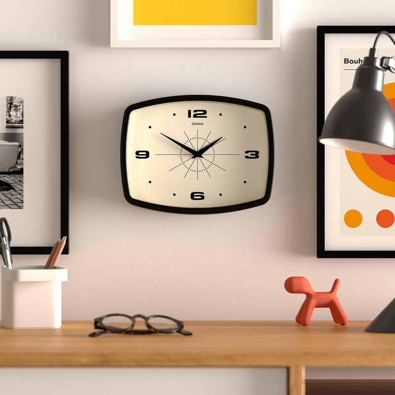 ® Movie Wall Clock | Rectangular Retro Clock | 10 Inch | Black | Cool Mid-Centur gallery