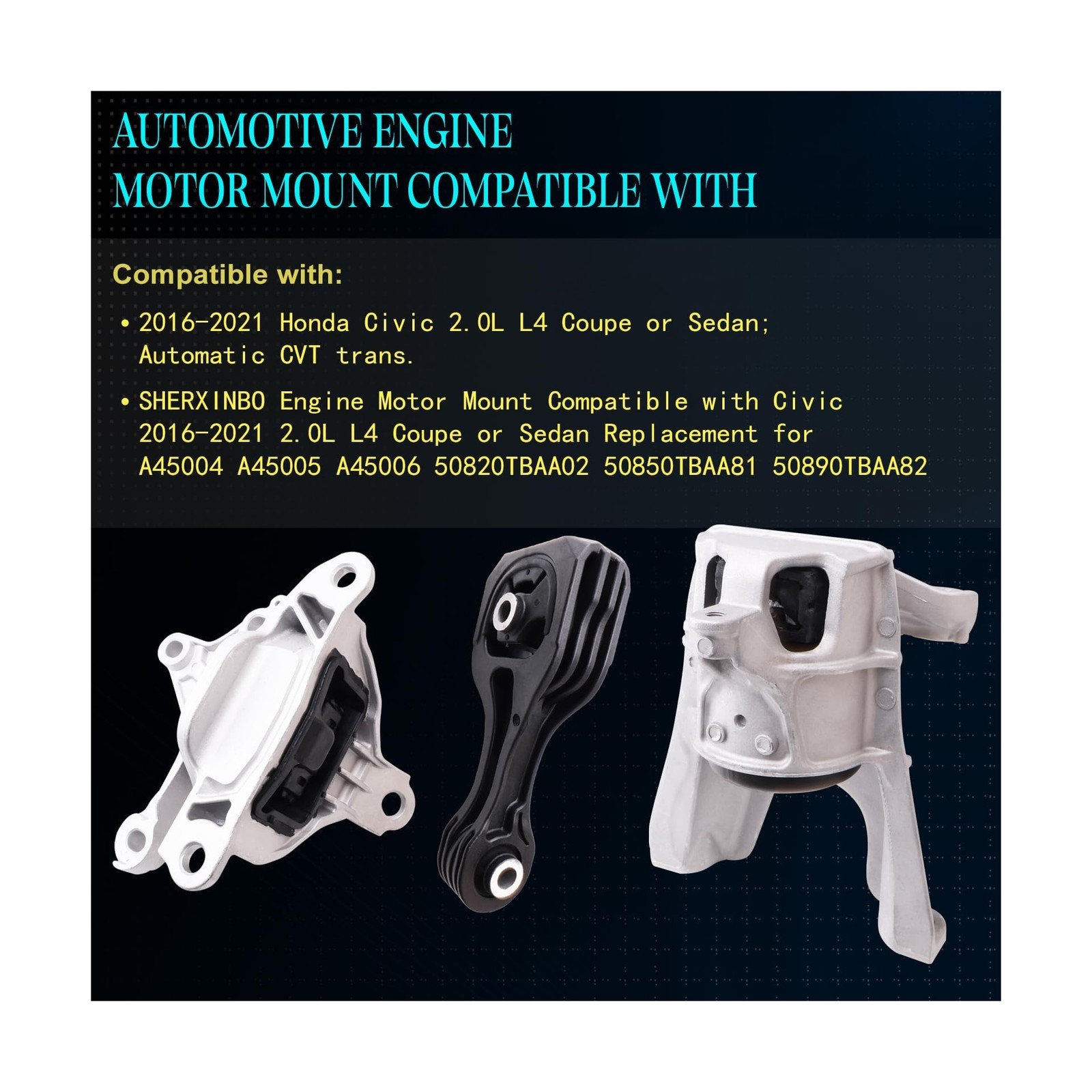 SHERXINBO Engine Motor Mount Compatible with Civic 2016-2021 2.0L L4 Coupe or... gallery