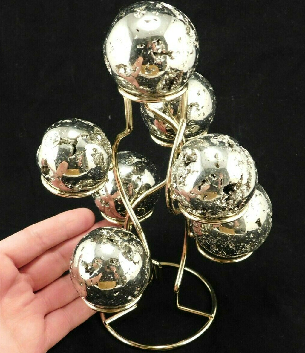 SEVEN! Sphere Display Stand Metal Medium Size Gold Color gallery