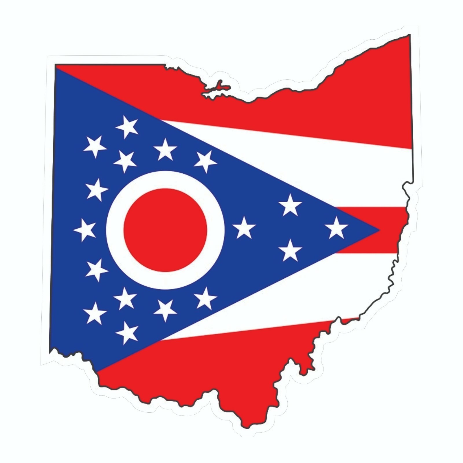 Ohio State Map Outline with Flag Sticker, Decal, Vacation Sticker gallery